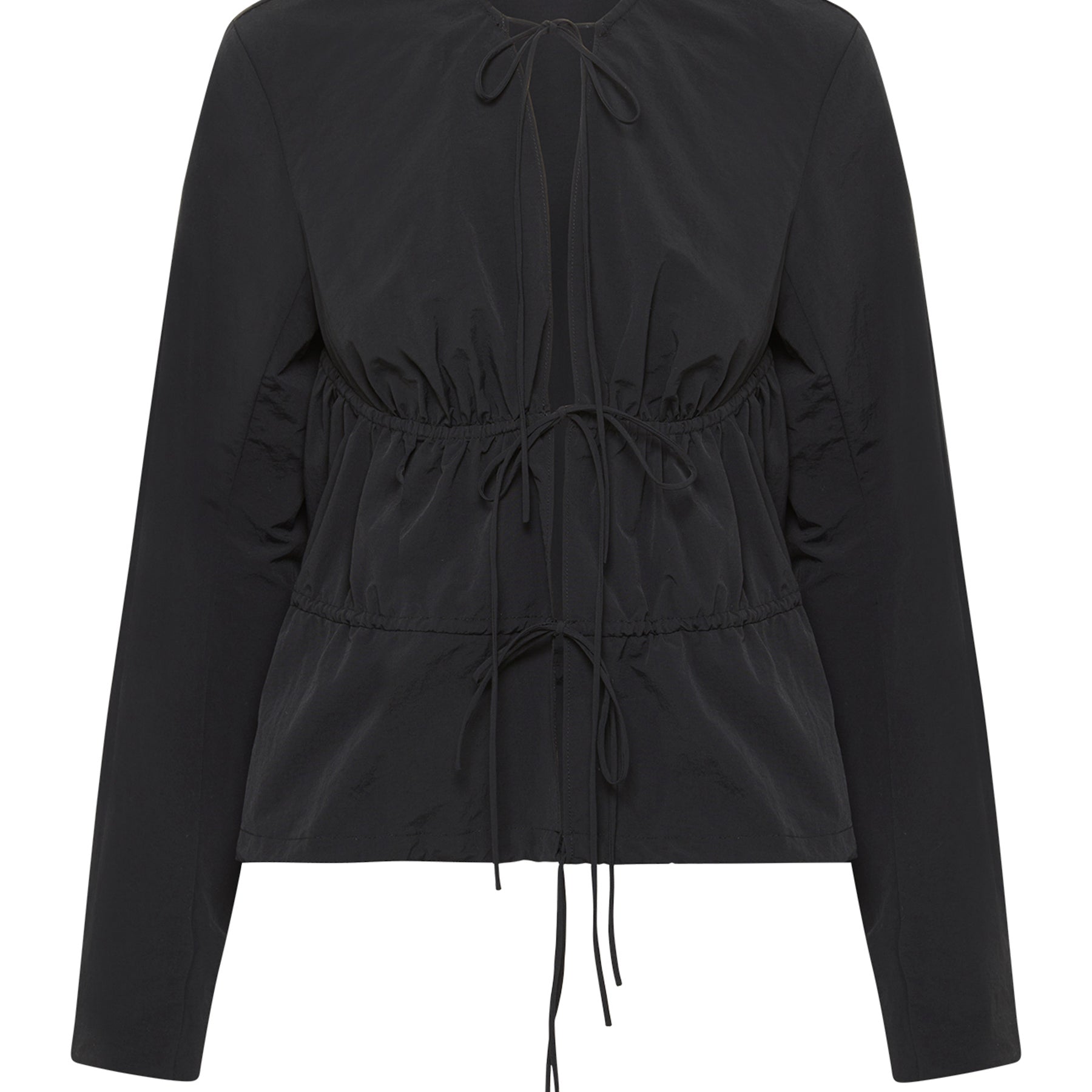 Christopher Esber | Calero Tie Front Top in Black | The UNDONE