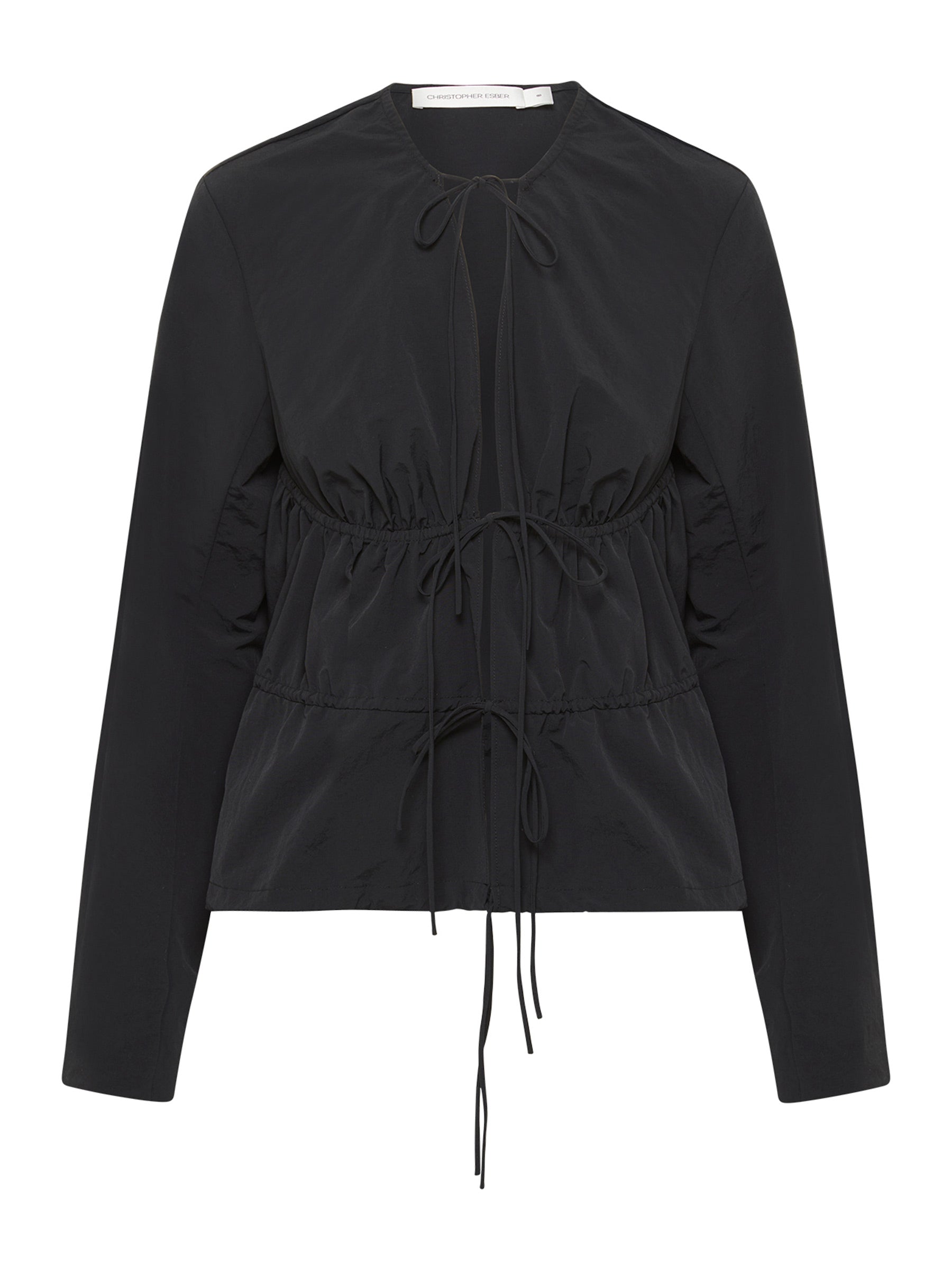 Christopher Esber | Calero Tie Front Top in Black | The UNDONE