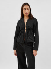 Christopher Esber | Calero Tie Front Top in Black | The UNDONE