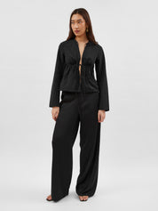 Christopher Esber | Calero Tie Front Top in Black | The UNDONE