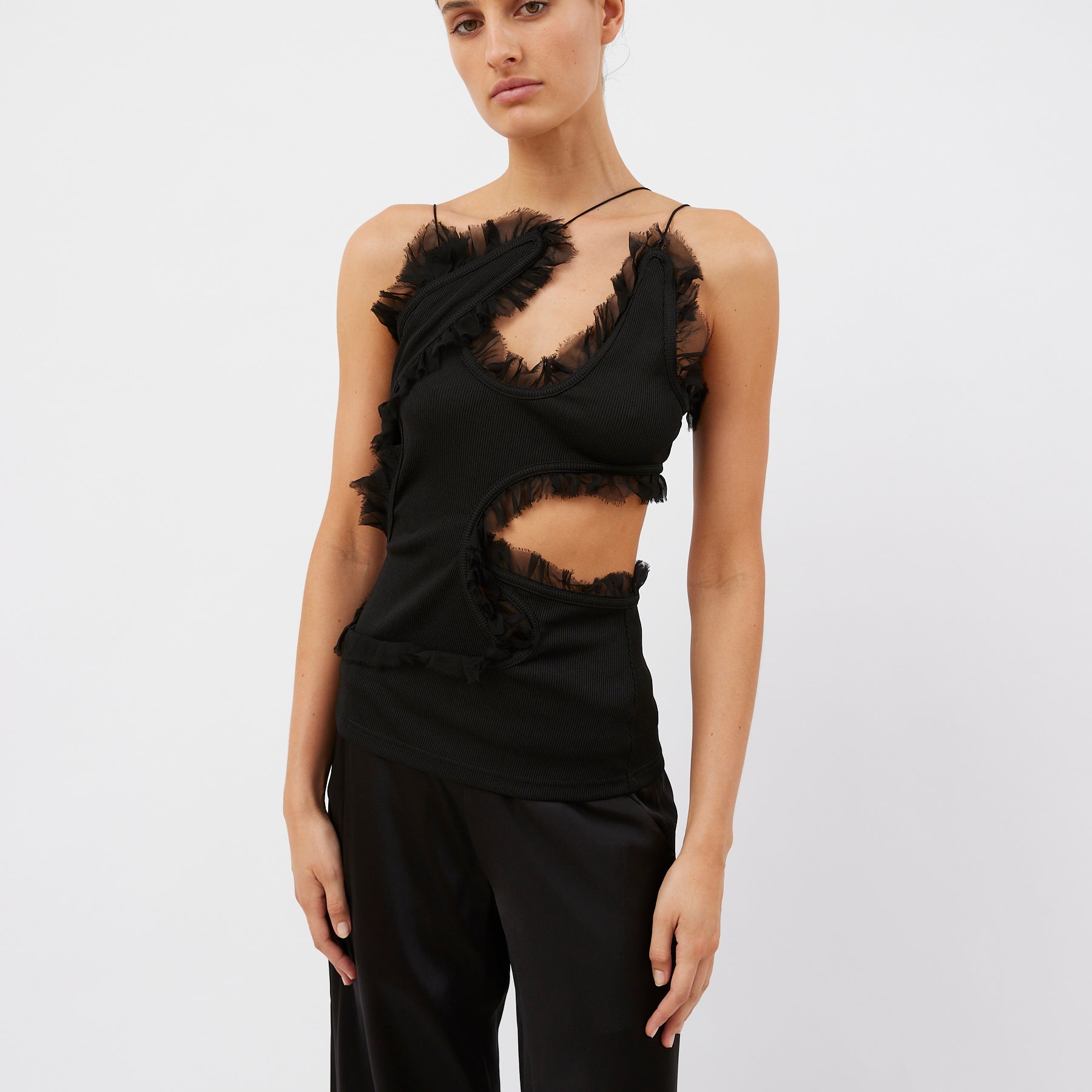 Christopher Esber | Carina Interlinked Top in Black | The UNDONE