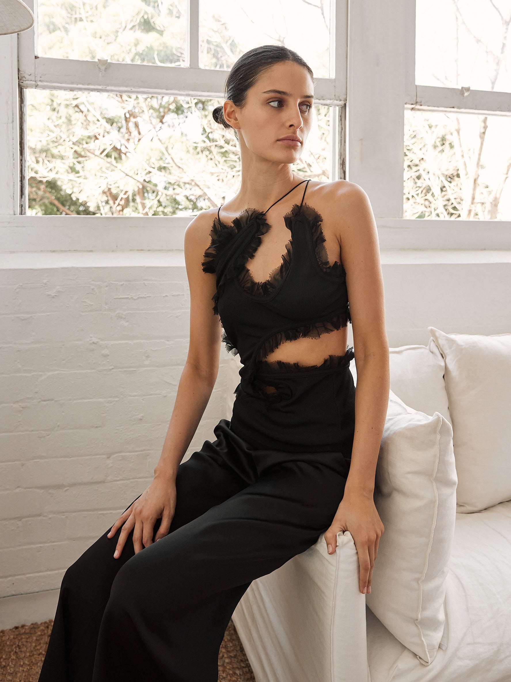 Christopher Esber | Carina Interlinked Top in Black | The UNDONE