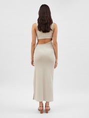 Christopher Esber | Folia Float Buckle Tank Dress in Cream | The UNDONE