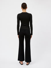 Christopher Esber | Black Open Twist Long Sleeve Top | The UNDONE