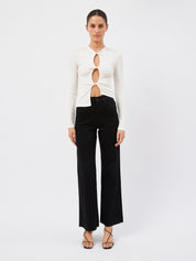 Christopher Esber | Open Twist Long Sleeve Top in Snow White | The UNDONE