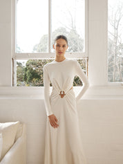 Christopher Esber | Quartz Ruched Dowsing Dress in Snow White | The UNDONE
