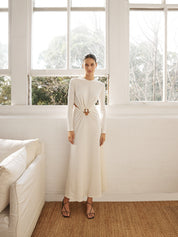 Christopher Esber | Quartz Ruched Dowsing Dress in Snow White | The UNDONE