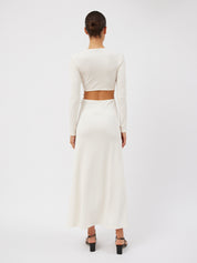 Christopher Esber | Quartz Ruched Dowsing Dress in Snow White | The UNDONE