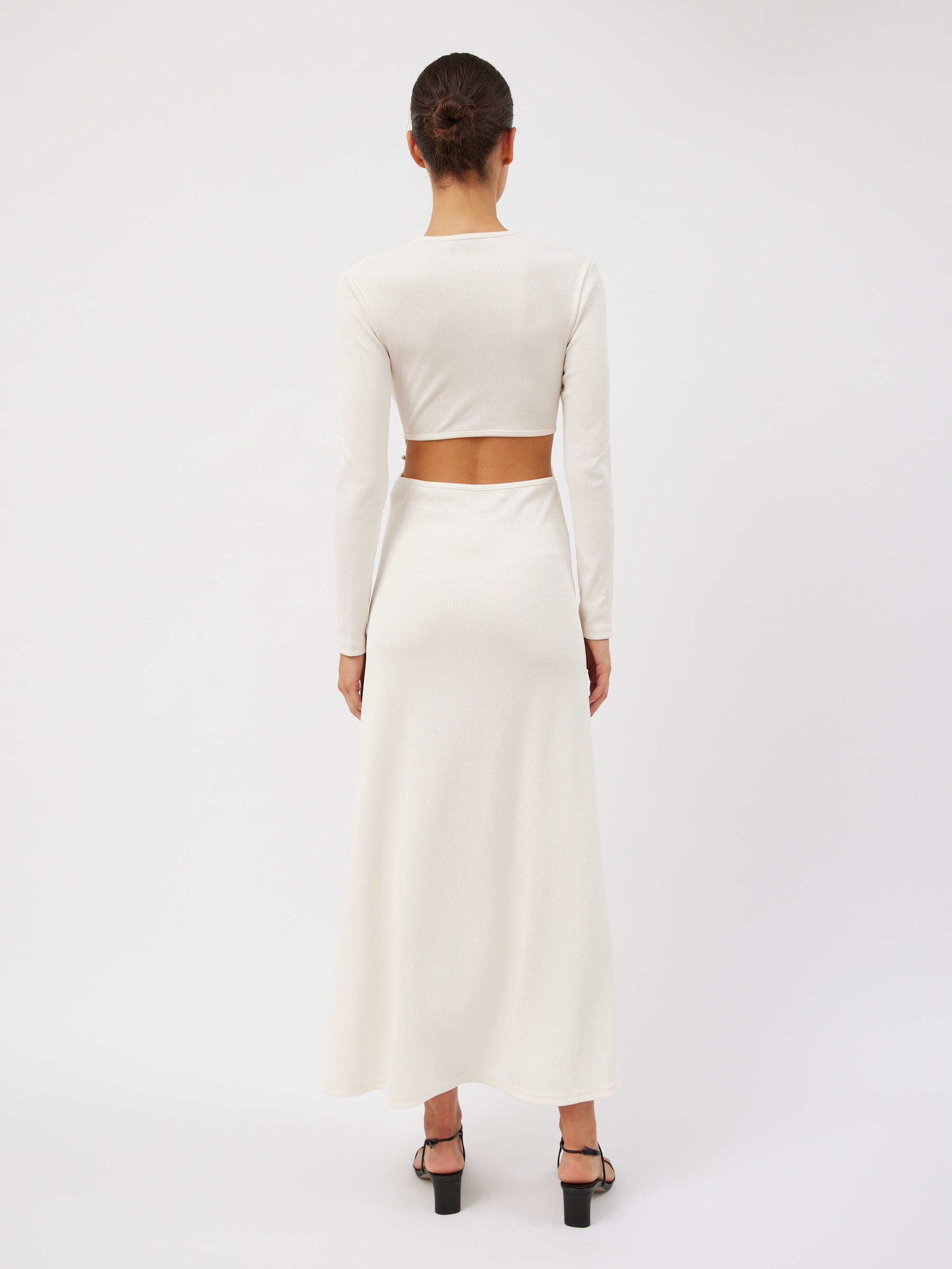 Christopher Esber | Quartz Ruched Dowsing Dress in Snow White | The UNDONE