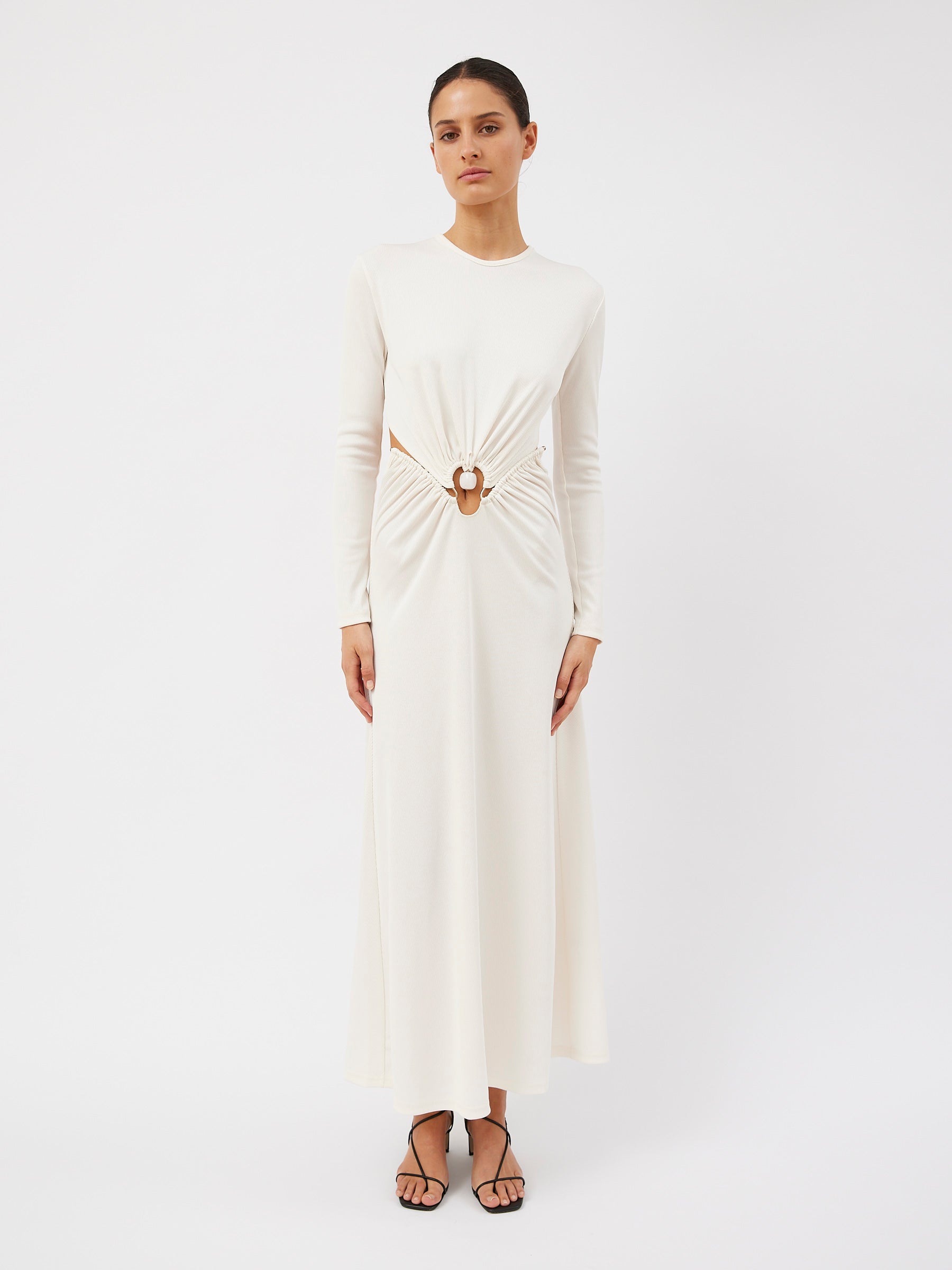 Christopher Esber | Quartz Ruched Dowsing Dress in Snow White | The UNDONE