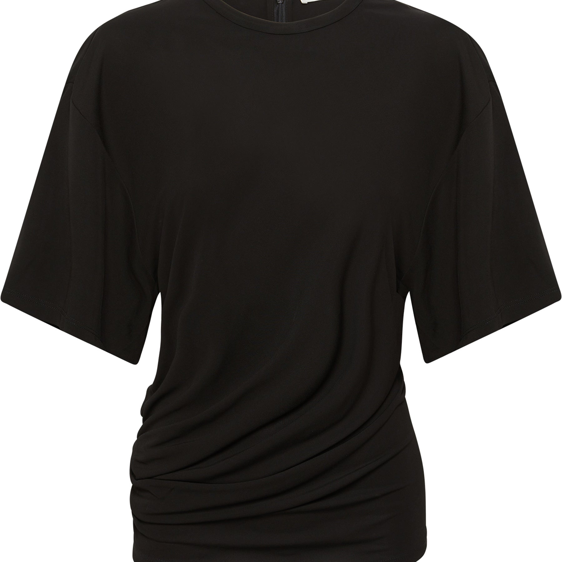 Christopher Esber | Side Cowl Waist Tee in Black | The UNDONE