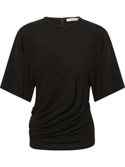 Christopher Esber | Side Cowl Waist Tee in Black | The UNDONE