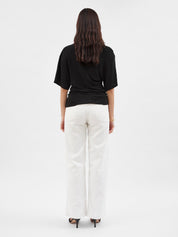 Christopher Esber | Side Cowl Waist Tee in Black | The UNDONE