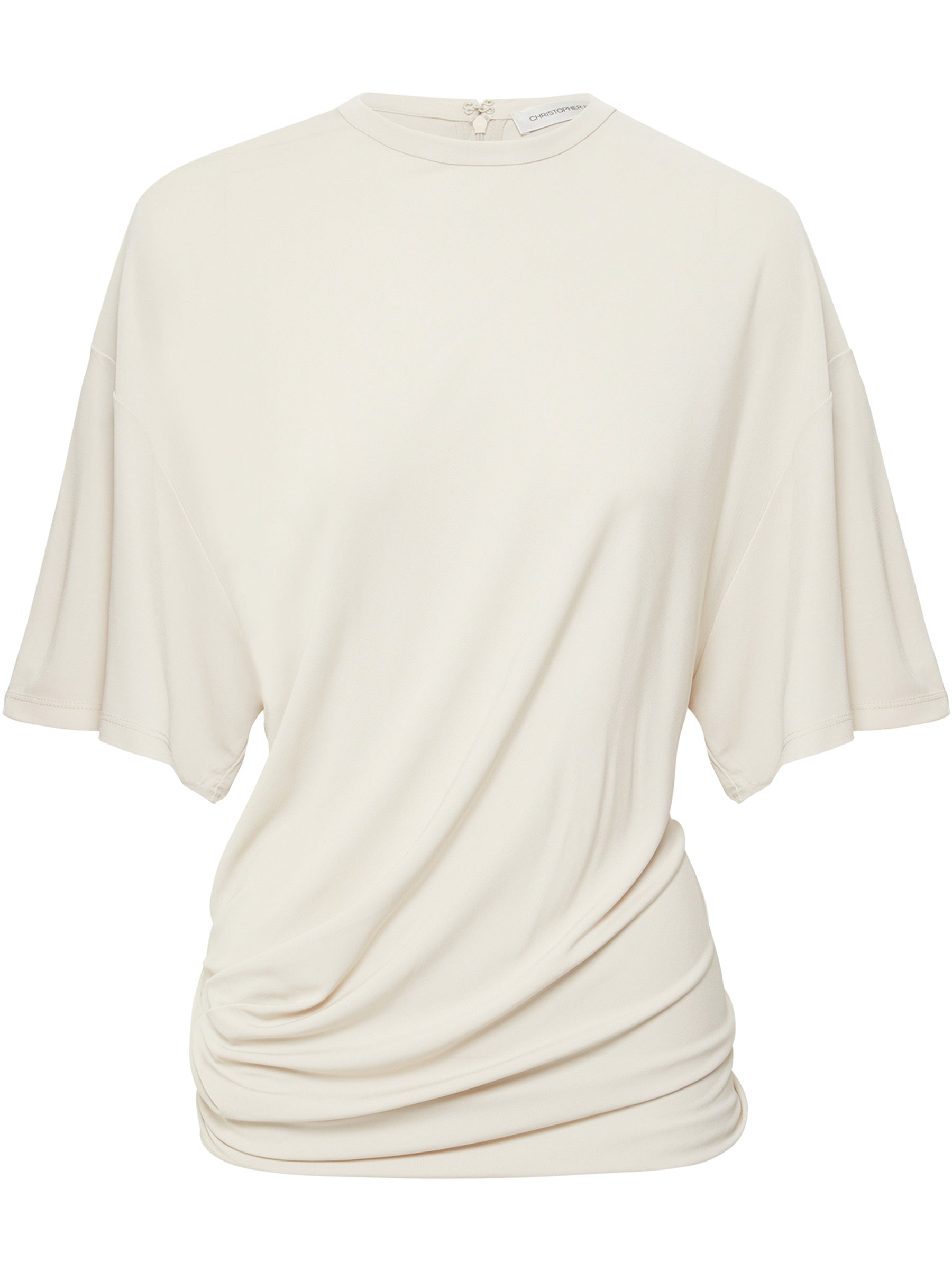 Christopher Esber | Side Cowl Waist Tee in Putty | The UNDONE