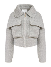 Clea | Hugo Boucle Bomber in Grey | The UNDONE