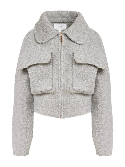 Clea | Hugo Boucle Bomber in Grey | The UNDONE