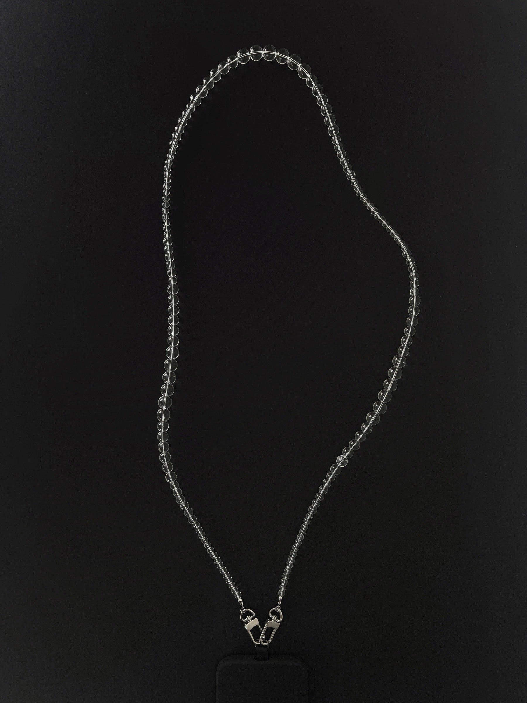 Etti Clear Glass Beaded Phone Strap - Functional Jewellery | The UNDONE
