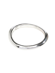 Dinosaur Design Rock Wishbone Bangle in Silver | TheUNDONE