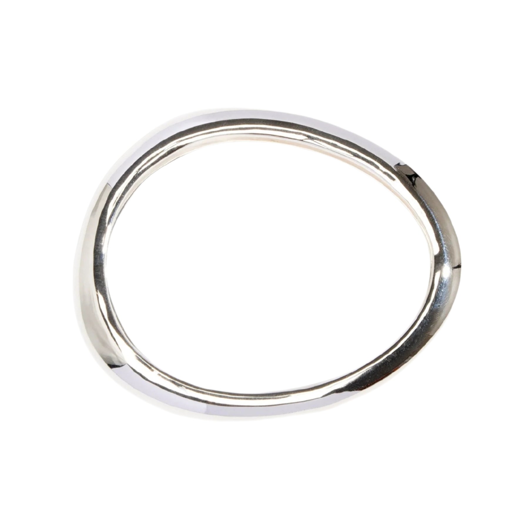 Dinosaur Design Rock Wishbone Bangle in Silver | TheUNDONE