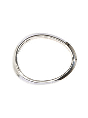 Dinosaur Design Rock Wishbone Bangle in Silver | TheUNDONE
