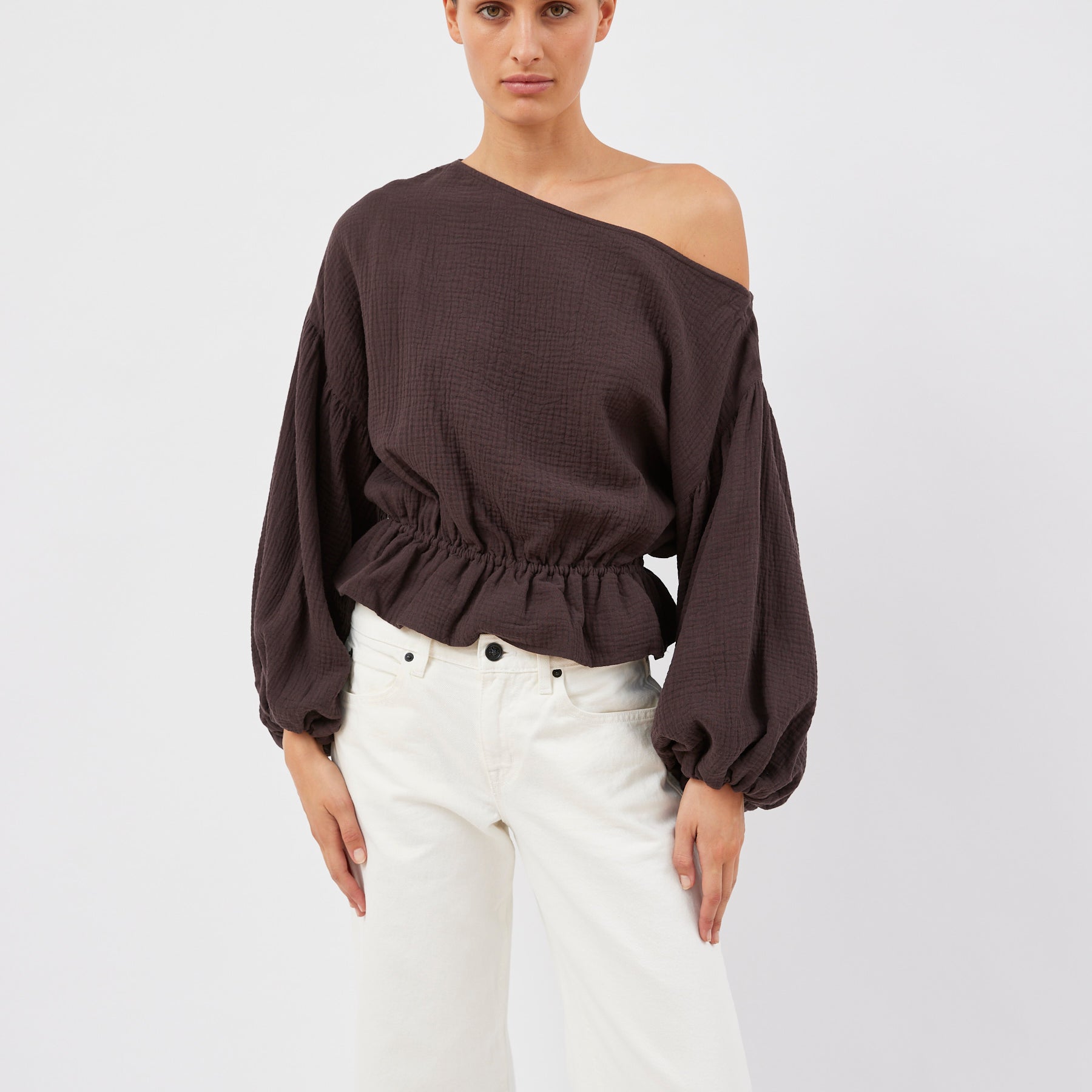 Dominique Healy | Anna Frill Blouse in Espresso | The UNDONE