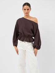 Dominique Healy | Anna Frill Blouse in Espresso | The UNDONE