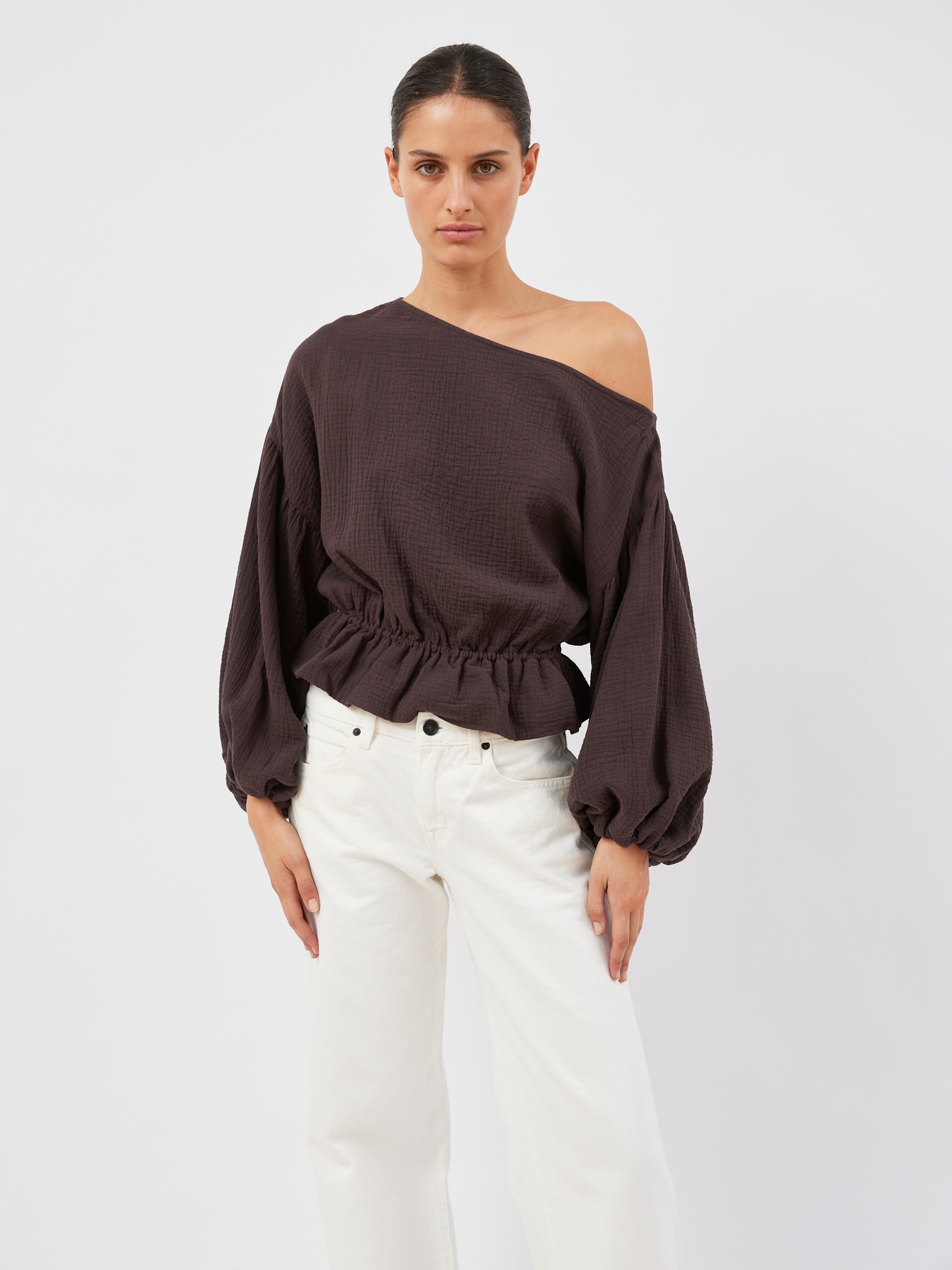 Dominique Healy | Anna Frill Blouse in Espresso | The UNDONE