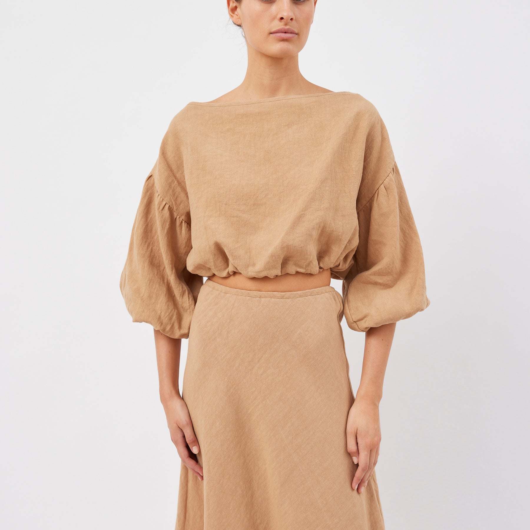 Dominique Healy | Louie Crop in Camel | The UNDONE