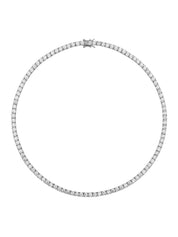 Dorsey | Kate Round Cut, Silver Tennis Rivière Necklace | The UNDONE