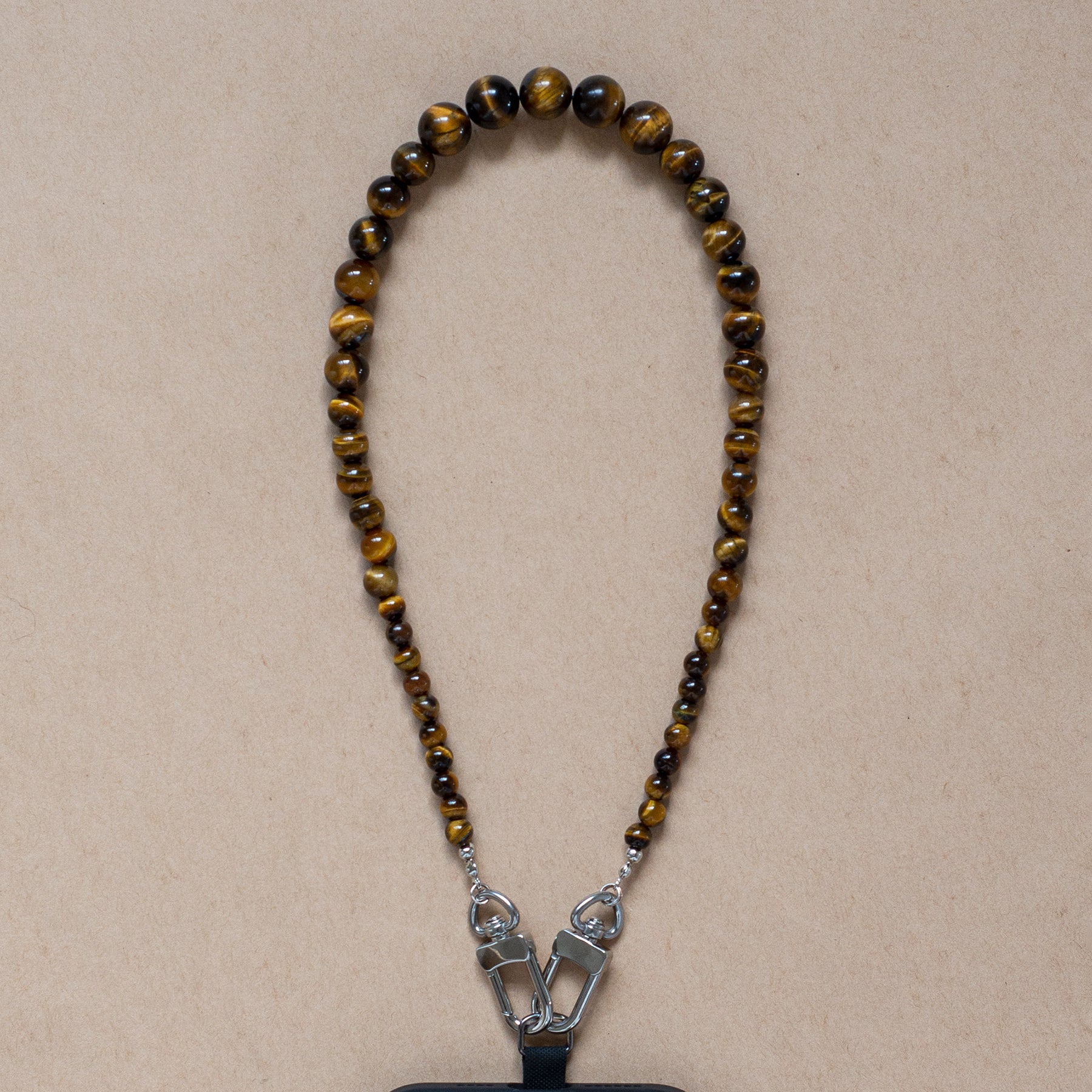 Dree Brown Tiger's Eye Beaded Phone Wristlet - Functional Jewellery | The UNDONE
