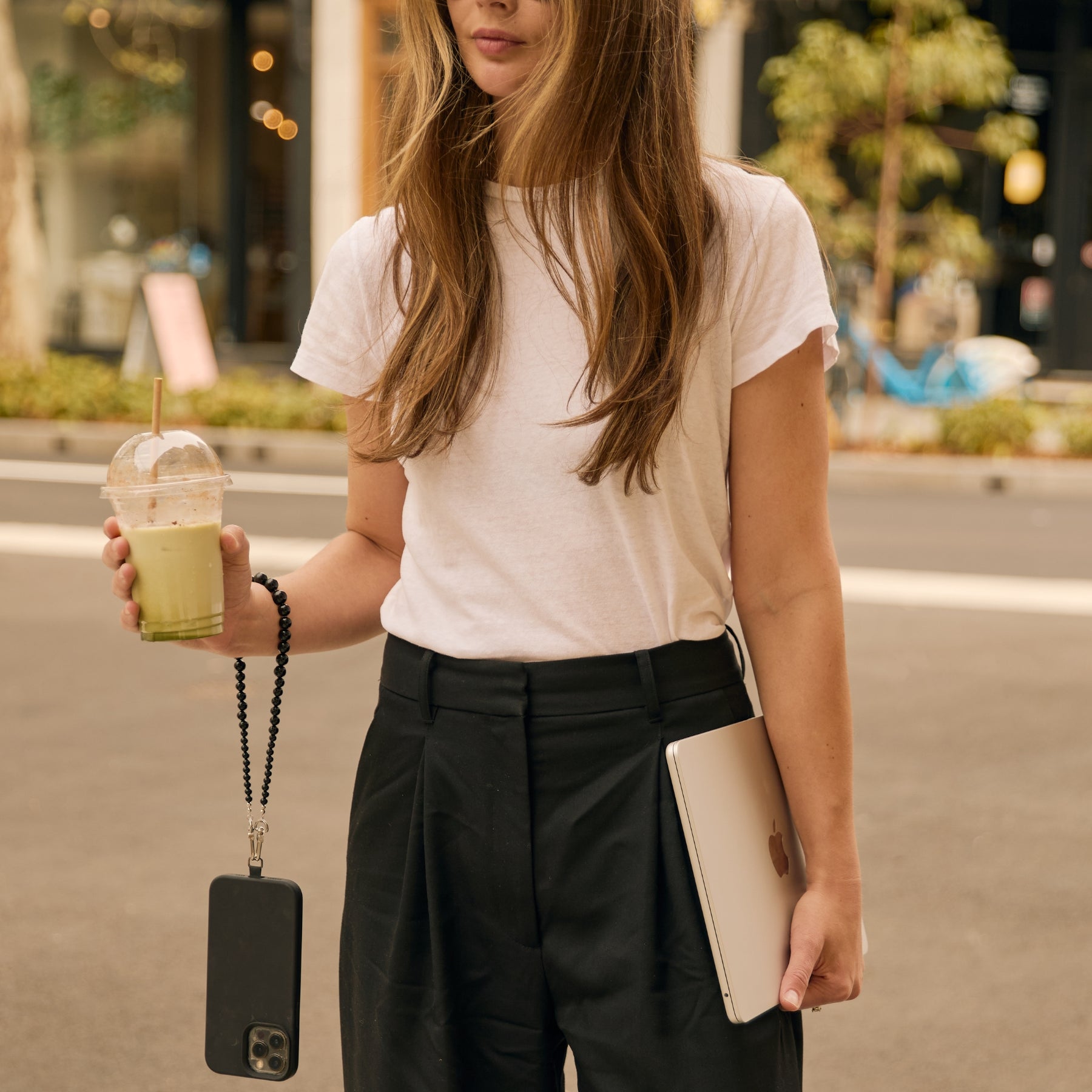 Dree Black Beaded Phone Wristlet - Functional Jewellery | The UNDONE