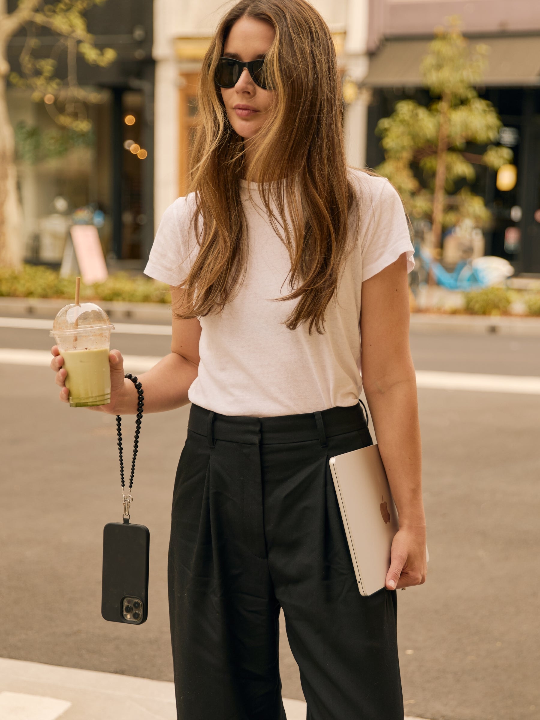 Dree Black Beaded Phone Wristlet - Functional Jewellery | The UNDONE