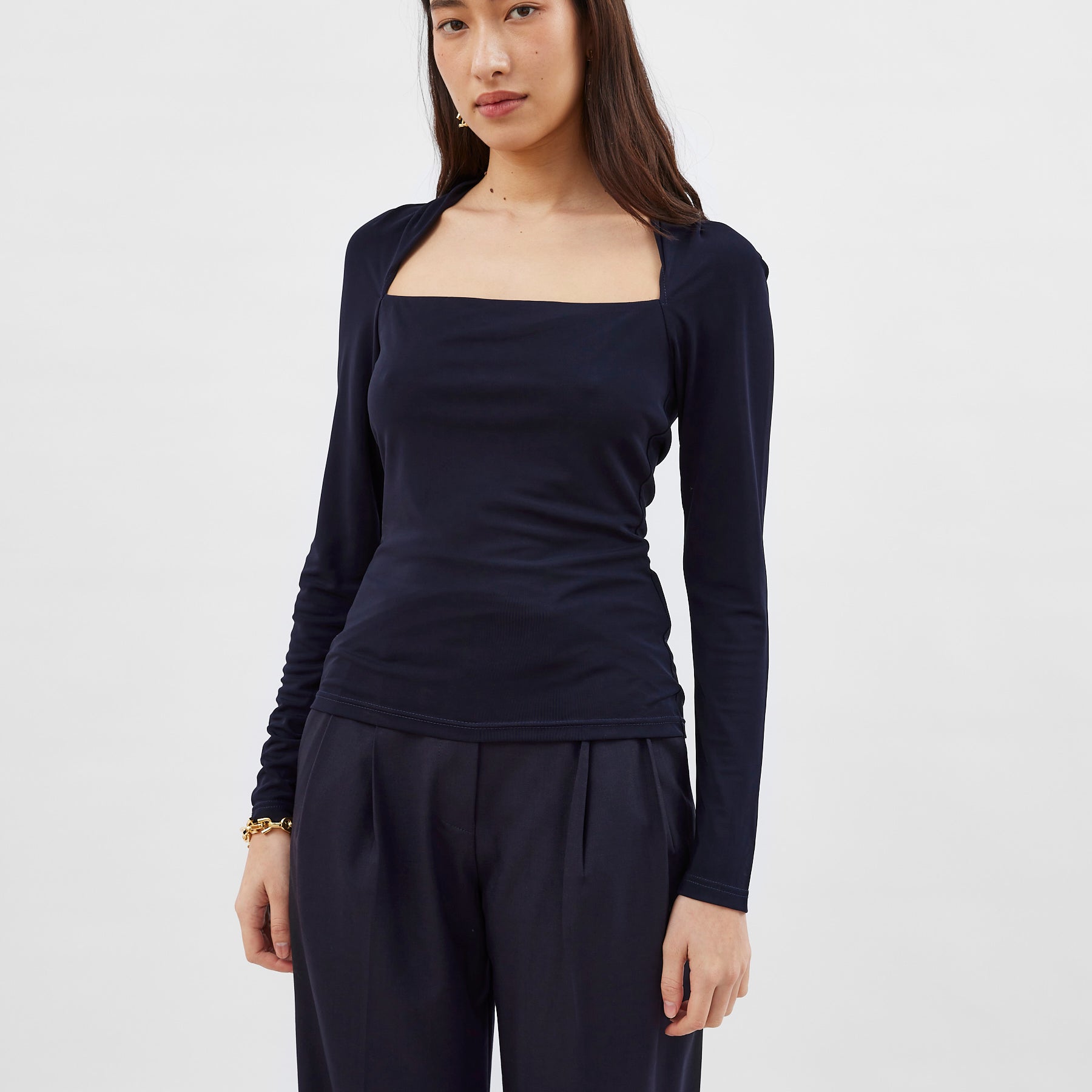 Esse Studios | Odessa Square Top in French Navy | The UNDONE
