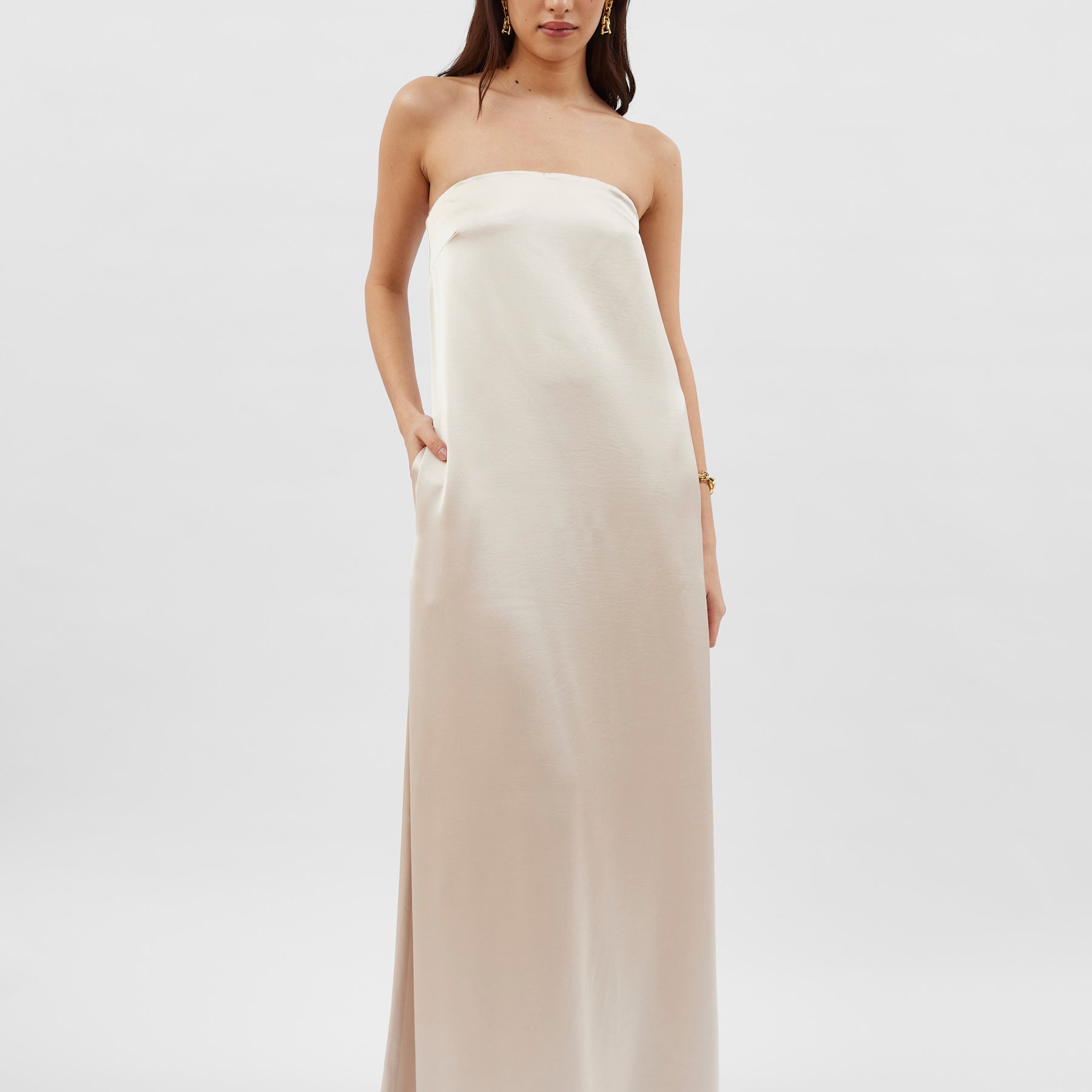 Esse Studios | Opia Column Dress in Cream | The UNDONE