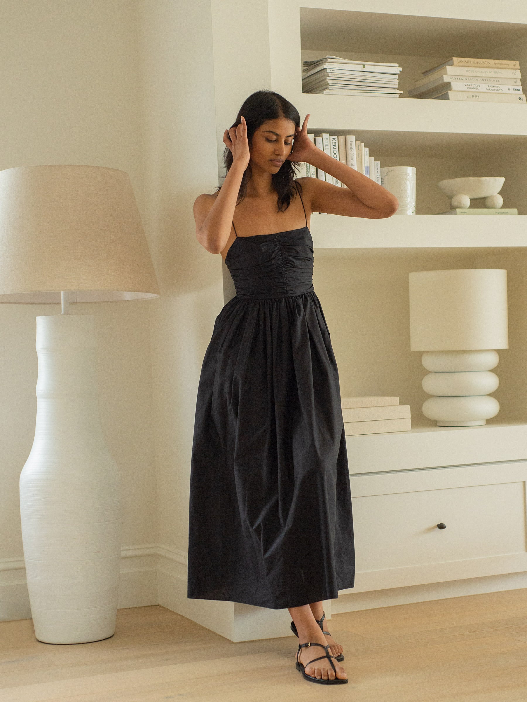 louren camisole gather dress