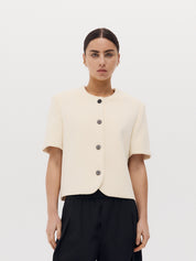 Harris Tapper | Short Sleeve Tilmens Jacket in Ivory Bone | The UNDONE