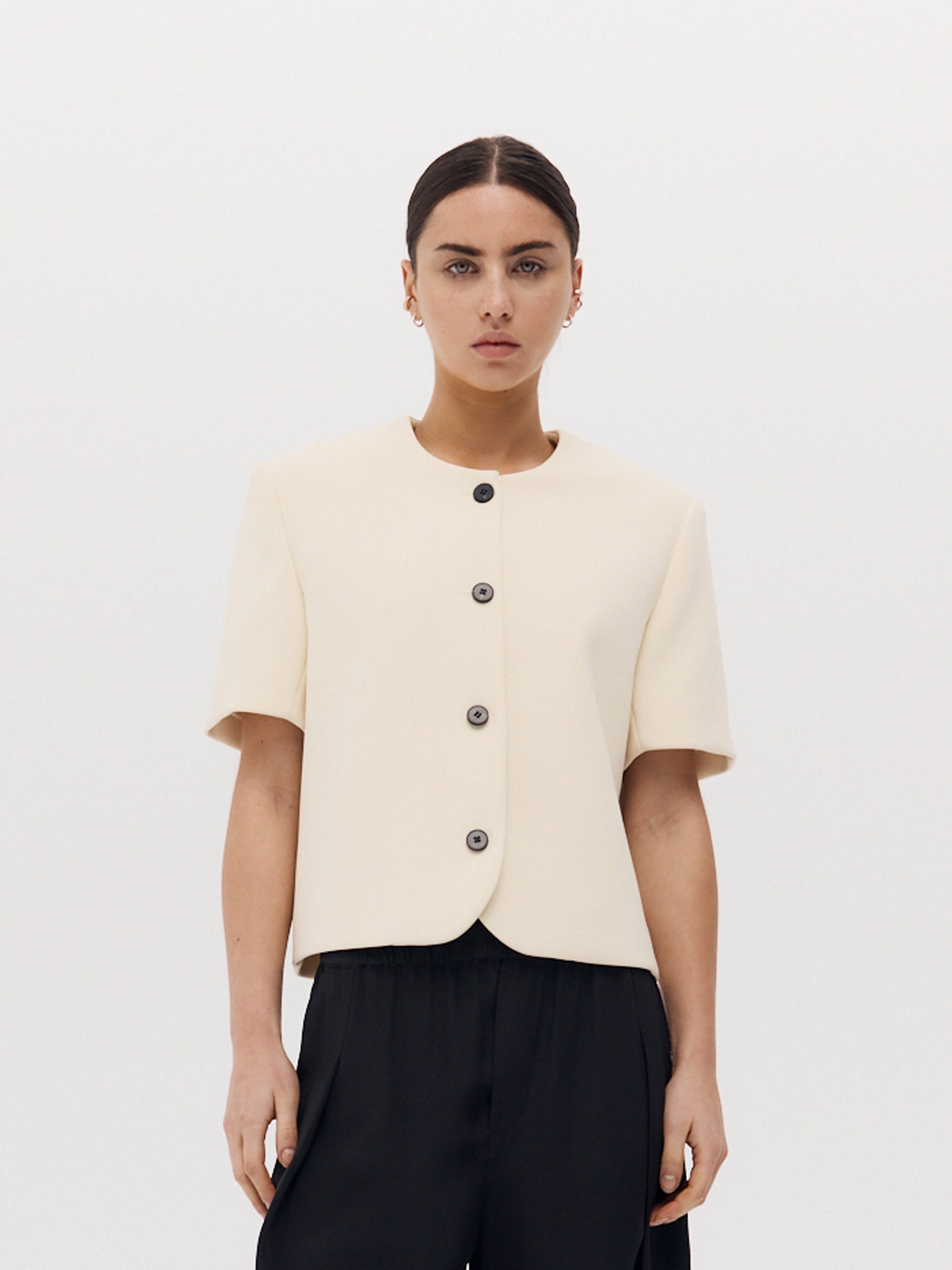 Harris Tapper | Short Sleeve Tilmens Jacket in Ivory Bone | The UNDONE