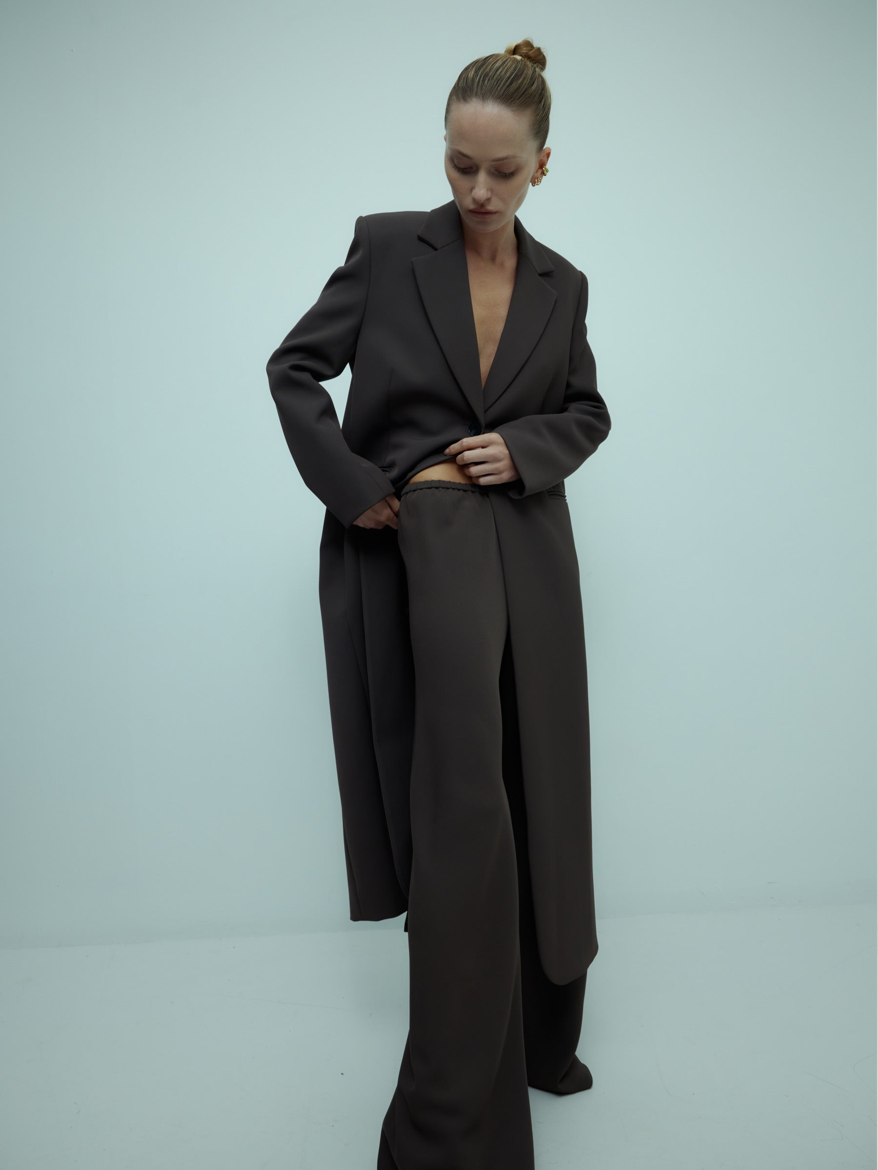 Harris Tapper | Tuxedo Coat in Brown Umber | The UNDONE
