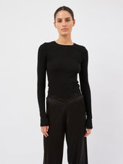 Hyde & Stone | Rib Long Sleeve in Black | The UNDONE