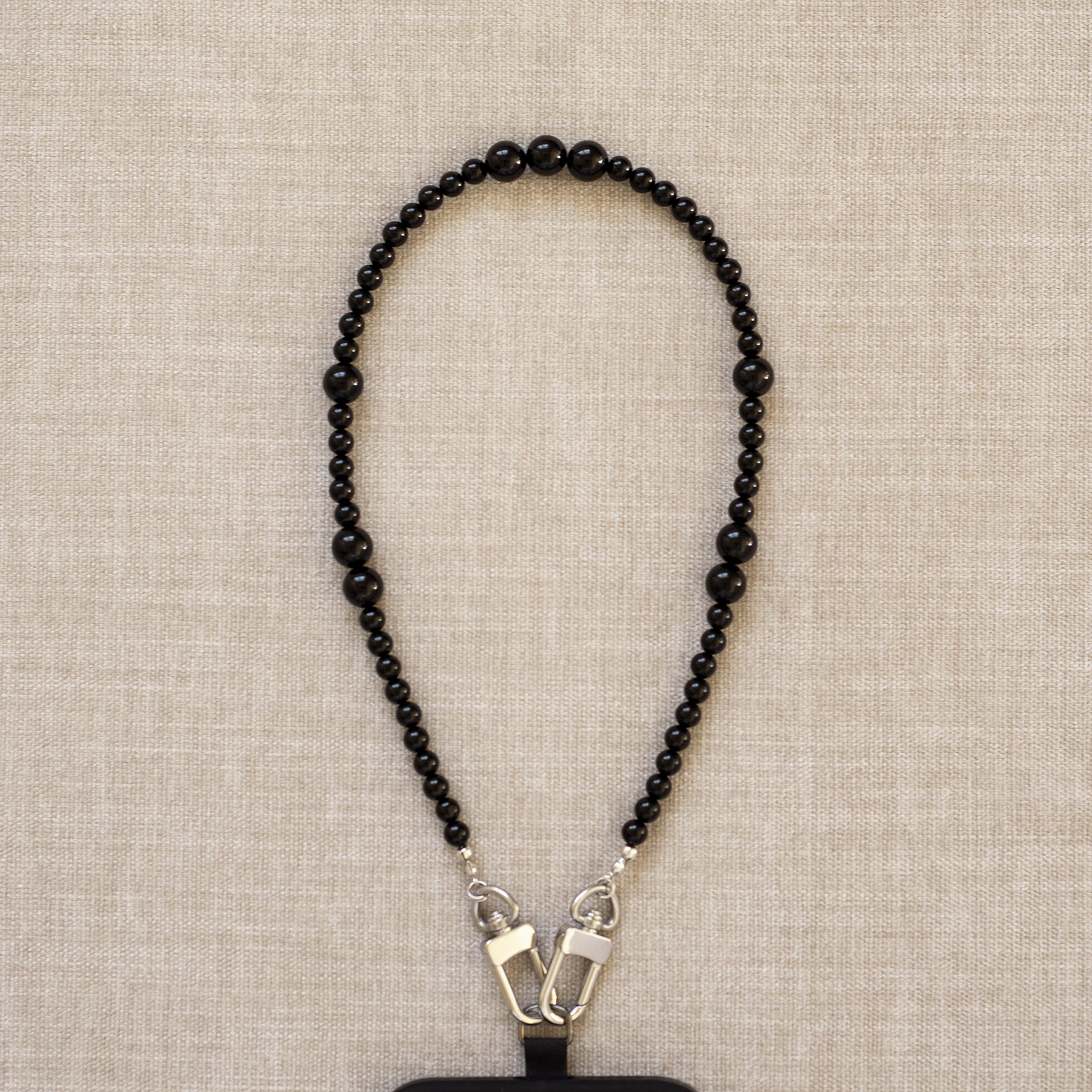 Joan Black Beaded Phone Wristlet - Functional Jewellery | The UNDONE