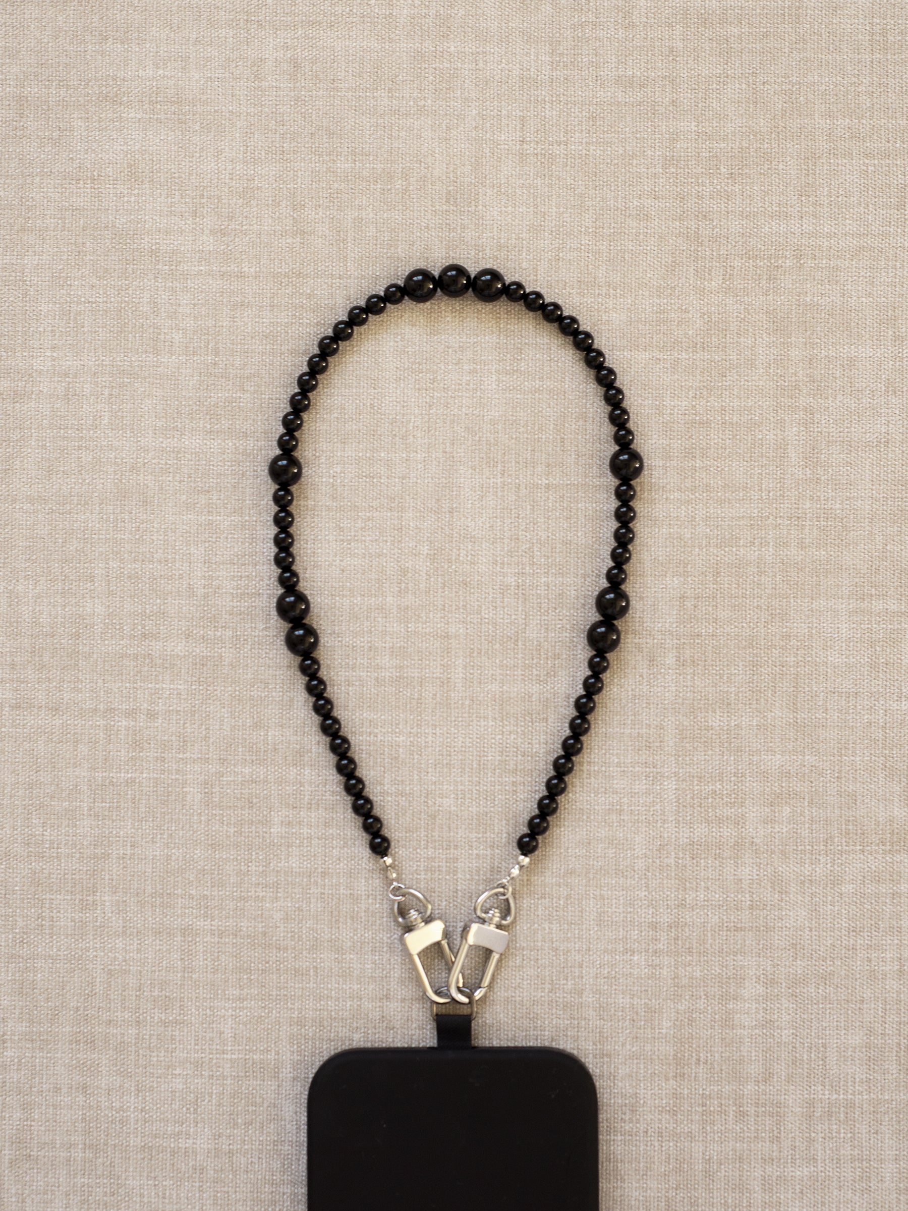 Joan Black Beaded Phone Wristlet - Functional Jewellery | The UNDONE