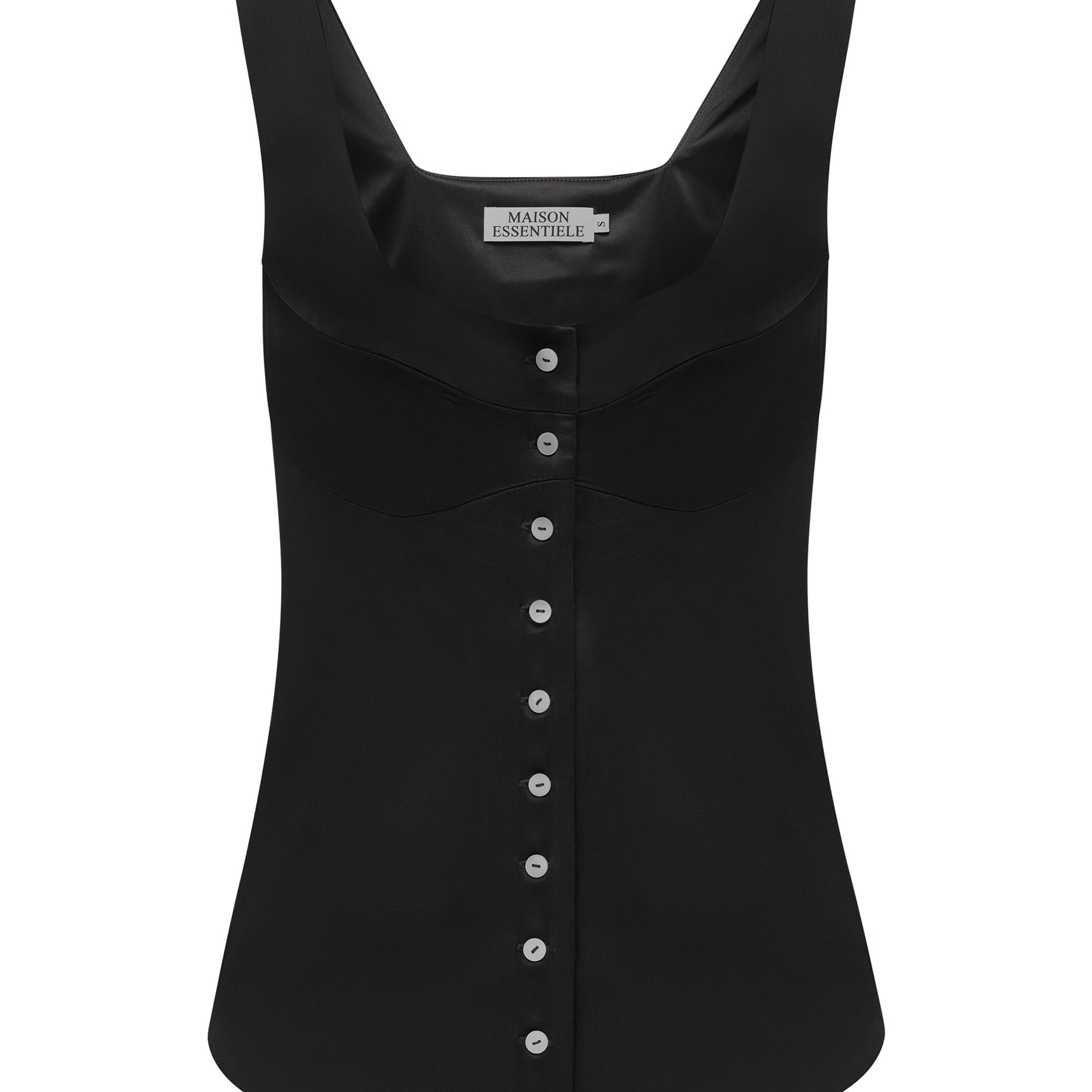 Maison Essentiele | Button Down Vest in Black | The UNDONE
