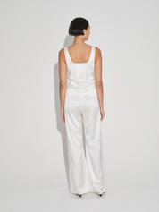Maison Essentiele | Button Down Vest in Optic White | The UNDONE