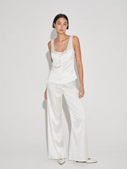 Maison Essentiele | Button Down Vest in Optic White | The UNDONE
