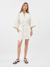Maison Essentiele | Kimono in Optic White | The UNDONE