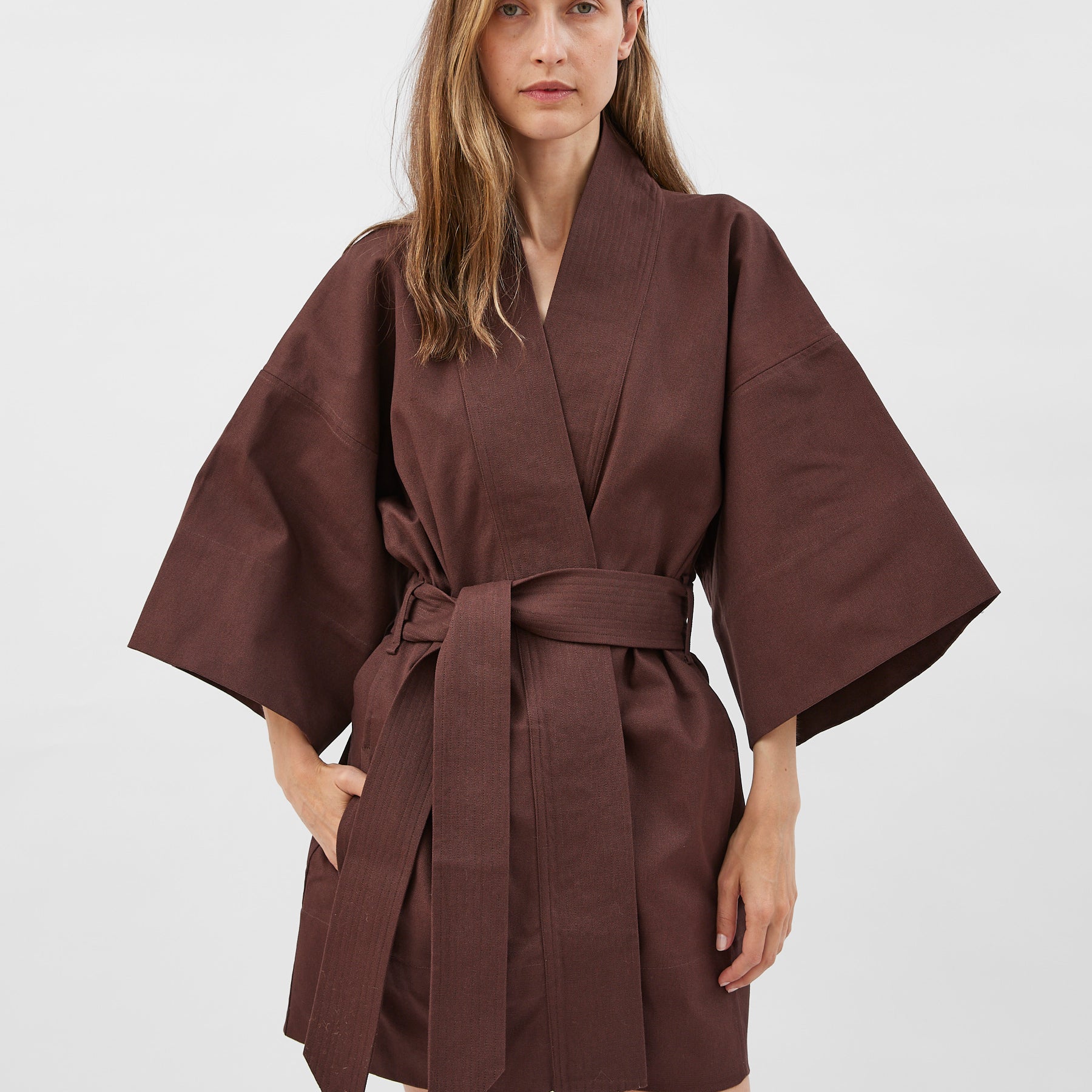 Maison Essentiele | Kimono in Chocolate Brown | The UNDONE