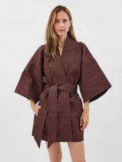 Maison Essentiele | Kimono in Chocolate Brown | The UNDONE