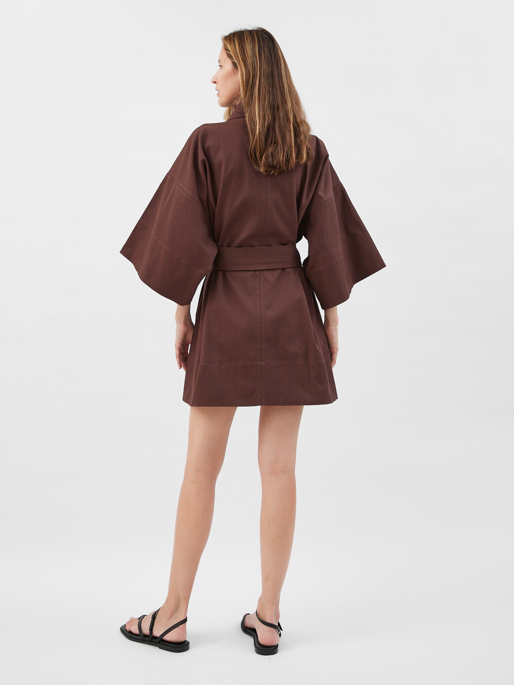 Maison Essentiele | Kimono in Chocolate Brown | The UNDONE