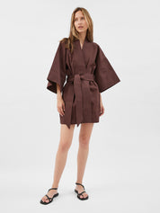 Maison Essentiele | Kimono in Chocolate Brown | The UNDONE