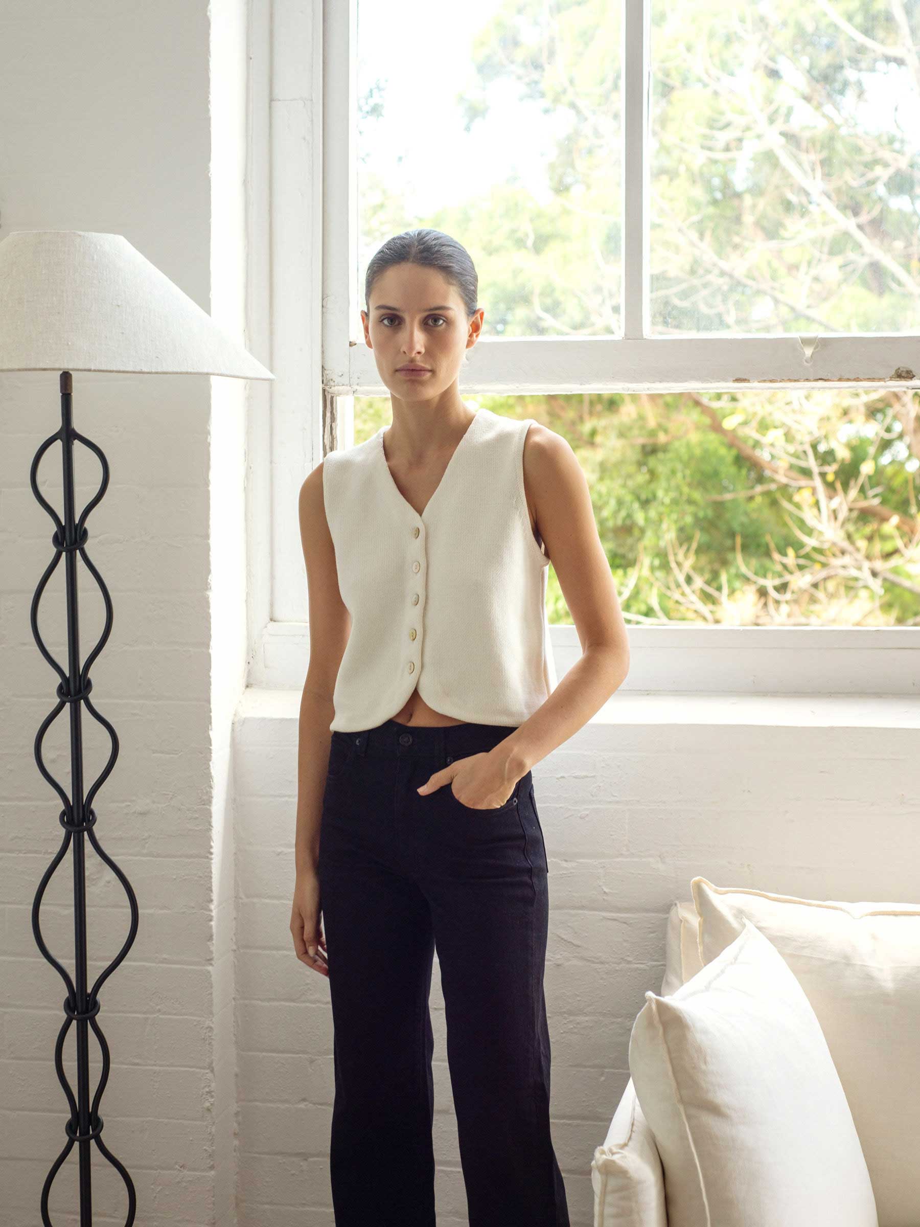 Marle | Kate Waistcoat in Ivory | The UNDONE